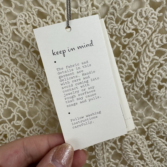 Boho Crochet Lace‎ Tank Top Cream A New Day Sleeveless L Lined Romantic Chic NWT - Picture 2 of 9